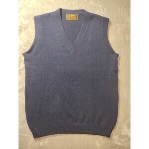 Navy Blue Alpaca Wool V-Neck Tight Knit Sweater Vest Mens XL by Alpaca Quitex